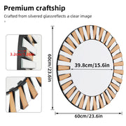 P&P Silver and Tawny Round Sunburst Mirror with Beveled Glass, Decorative Wall Accent V767-JJ-XM962-M-V1
