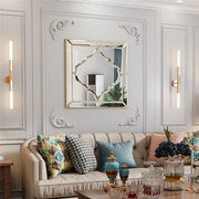 High-grade Unique Decorative Accent Mirror Elegant Square Wall Silver HD Mirror V767-JJ-XM963-60CM