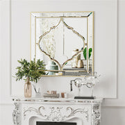 High-grade Unique Decorative Accent Mirror Elegant Square Wall Silver HD Mirror V767-JJ-XM963-60CM
