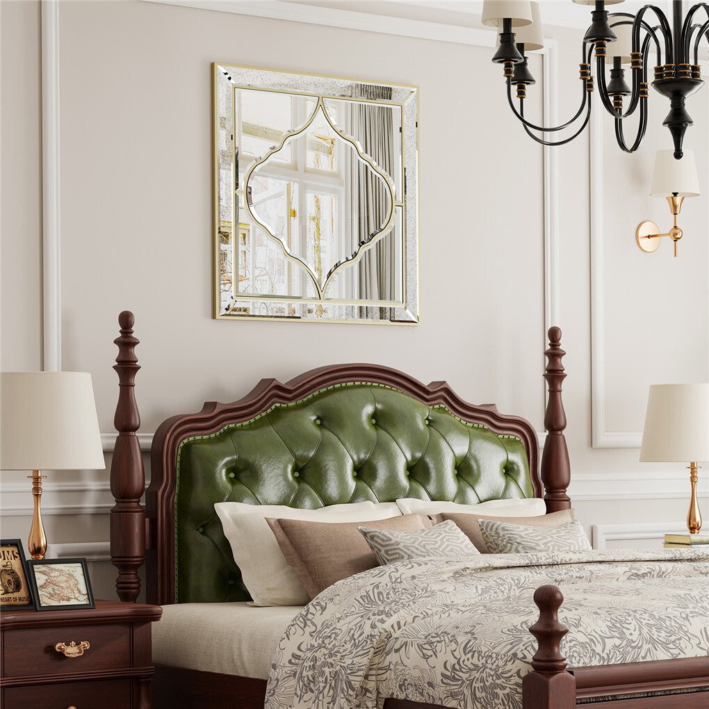 High-grade Unique Decorative Accent Mirror Elegant Square Wall Silver HD Mirror V767-JJ-XM963-60CM