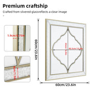 High-grade Unique Decorative Accent Mirror Elegant Square Wall Silver HD Mirror V767-JJ-XM963-60CM