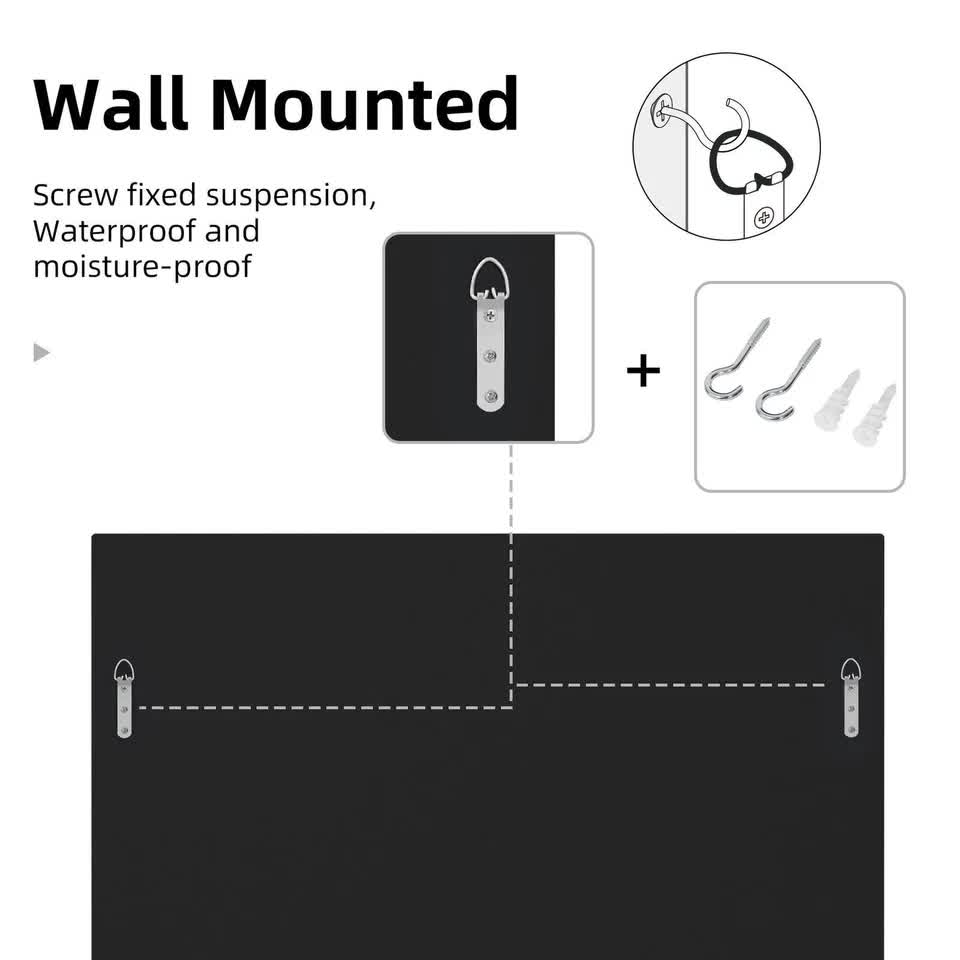 High-grade Unique Decorative Accent Mirror Elegant Square Wall Silver HD Mirror V767-JJ-XM963-60CM