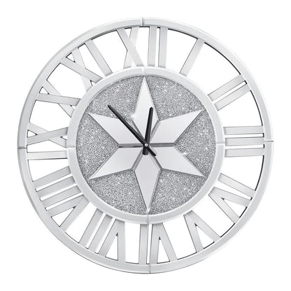 Sparkle Twinkle Crystal Diamond Wall Clock Silver Mirror Wall Decor Big Clocks V767-JJ-XM967