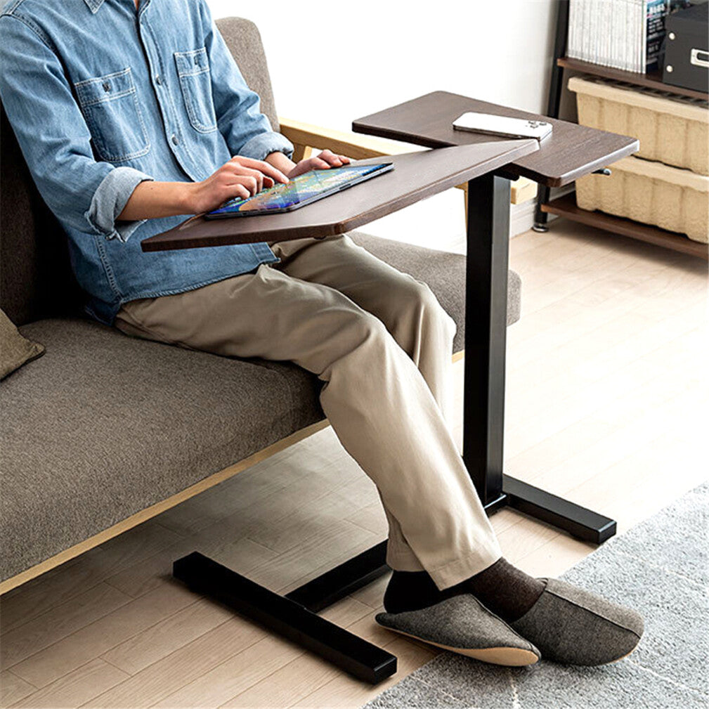 Premium height Adjustable Overbed Bedside Table With Wheels Solid Tilt Tray Table V767-JJ-XT1336
