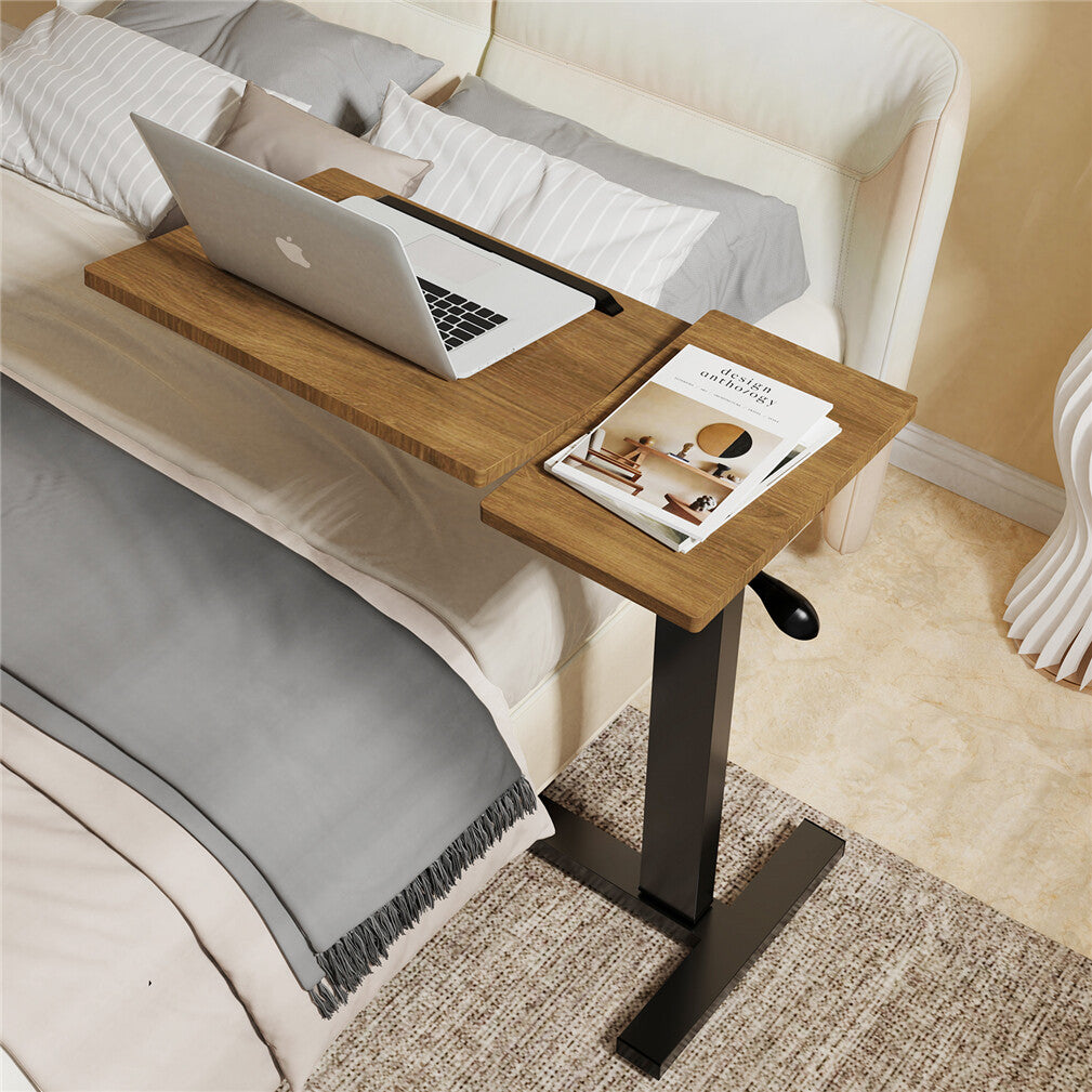 Premium height Adjustable Overbed Bedside Table With Wheels Solid Tilt Tray Table V767-JJ-XT1336