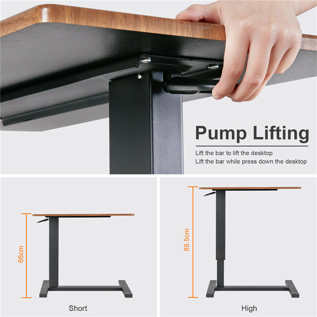 Non Tilt Top Overbed Bedside Table with Auto-Touch Adjustable Height Wheels V767-JJ-XT186