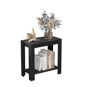 Rustic 2 Tier Side Table Open Accent Table Bedside Storage Slim Coffee End Table V767-JJ-XT411-G1