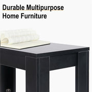 Rustic 2 Tier Side Table Open Accent Table Bedside Storage Slim Coffee End Table V767-JJ-XT411-G1