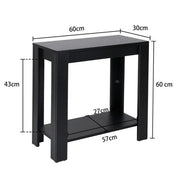Rustic 2 Tier Side Table Open Accent Table Bedside Storage Slim Coffee End Table V767-JJ-XT411-G1