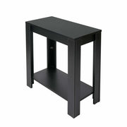 Rustic 2 Tier Side Table Open Accent Table Bedside Storage Slim Coffee End Table V767-JJ-XT411-G1