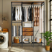 XXXL Large Open Wardrobe Closet - Freestanding Clothes Rail Rack with Curtains (AU) V767-JJ-XY1316-A-V1