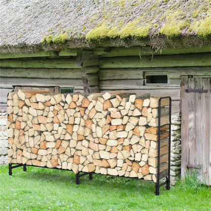 233cm Extra Long Heavy Duty Firewood Log Rack Metal Storage Holder Garden Indoor V767-JJ-XZ112-V1