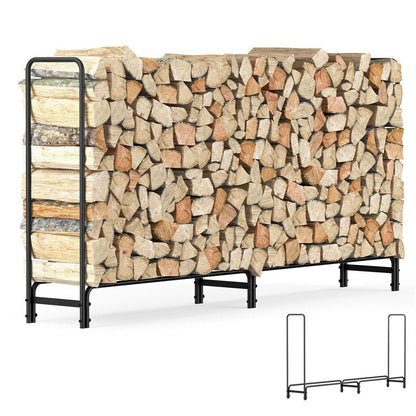 233cm Extra Long Heavy Duty Firewood Log Rack Metal Storage Holder Garden Indoor V767-JJ-XZ112-V1