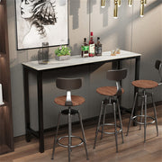 Xxl Marble Kitchen Bar Table Counter Breakfast Dining Table W/ Thicken Metal Leg V767-JJ-XZ1161-BLB-V1