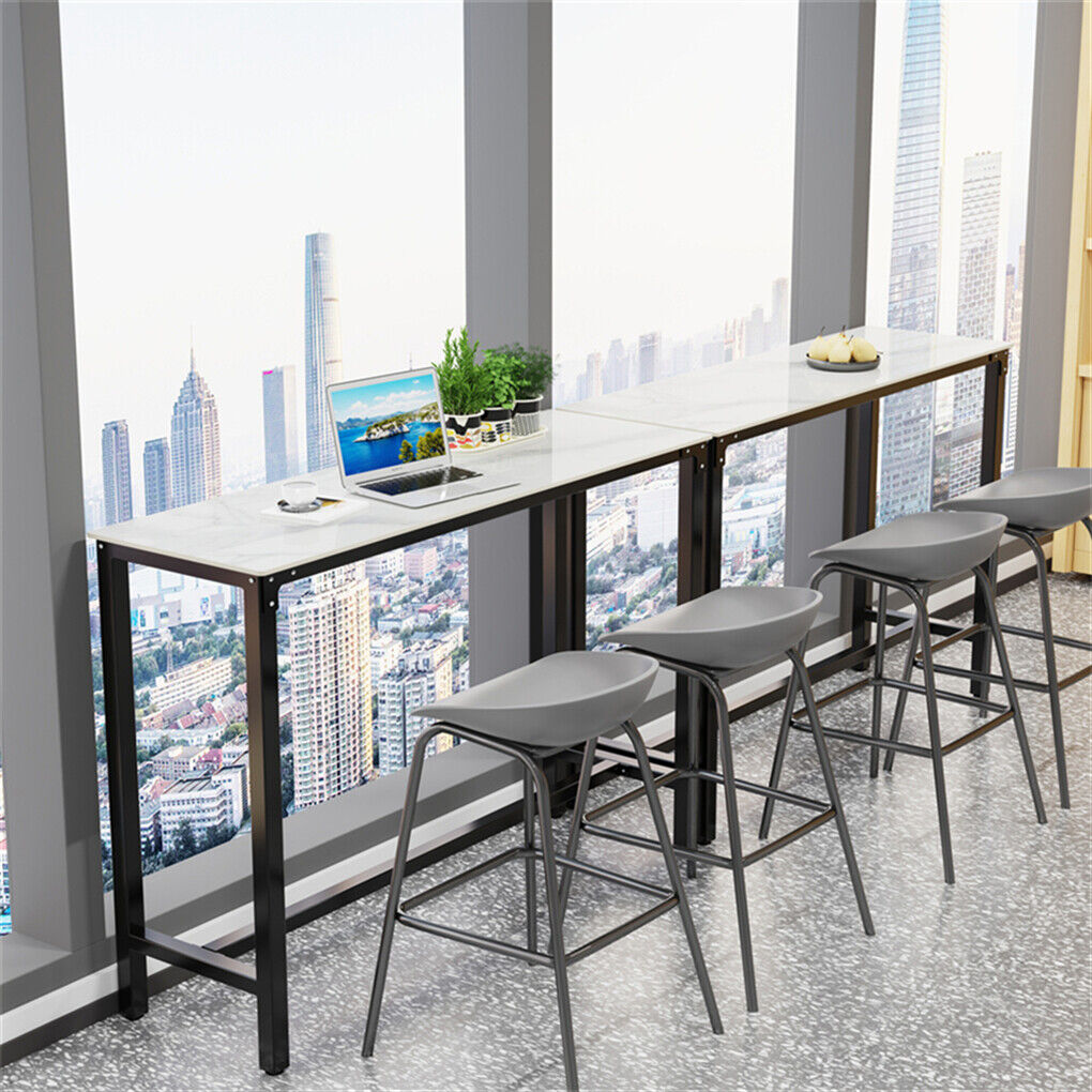 Xxl Marble Kitchen Bar Table Counter Breakfast Dining Table W/ Thicken Metal Leg V767-JJ-XZ1161-BLB-V1