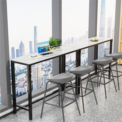 Xxl Marble Kitchen Bar Table Counter Breakfast Dining Table W/ Thicken Metal Leg V767-JJ-XZ1161-BLB-V1