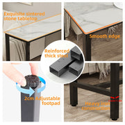 Xxl Marble Kitchen Bar Table Counter Breakfast Dining Table W/ Thicken Metal Leg V767-JJ-XZ1161-BLB-V1