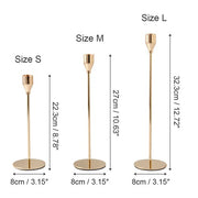 Set of 3 Decorative Candlestick Holder- Gold V767-JJ-XZ121