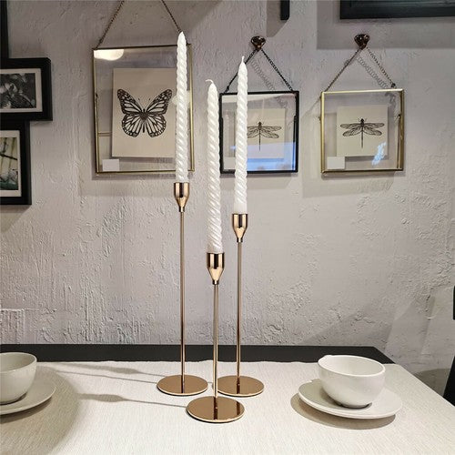 Set of 3 Decorative Candlestick Holder- Gold V767-JJ-XZ121