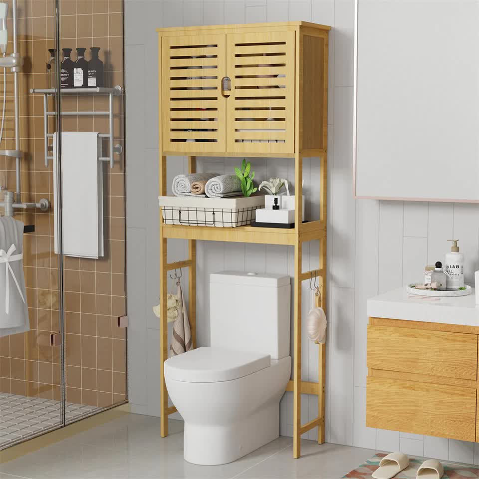 4-Tier Bamboo Bathroom Toilet Storage Rack V767-JJ-XZ1227