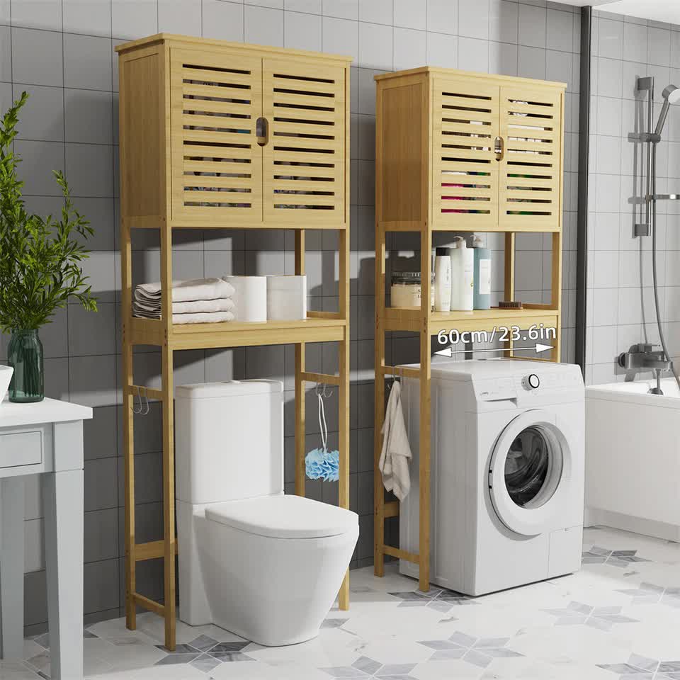 4-Tier Bamboo Bathroom Toilet Storage Rack V767-JJ-XZ1227