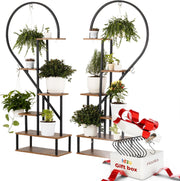 Fin Merge/Separate Metal Plant Stand Heart Shape Ladder Book Shelf For Indoor Garden V767-JJ-XZ1241-S