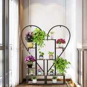 Fin Merge/Separate Metal Plant Stand Heart Shape Ladder Book Shelf For Indoor Garden V767-JJ-XZ1241-S