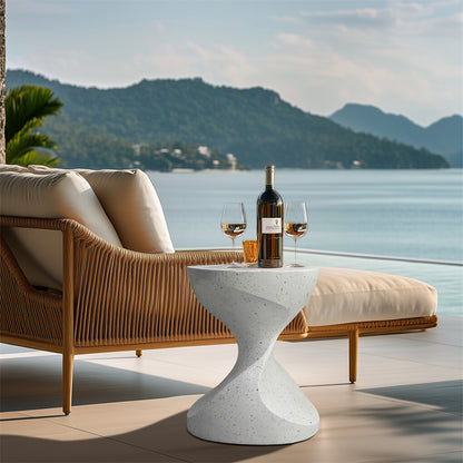 Hourglass Shaped Lightweight Concrete Sofa Side Table Bedside Table Nightstand V767-JJ-XZ1626