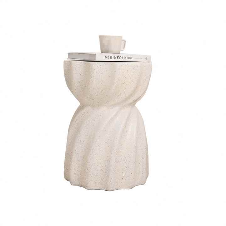 Modern Hourglass Concrete Accent End Table Outdoor Patio Table Garden Furniture V767-JJ-XZ1678