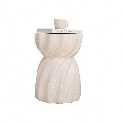 Modern Hourglass Concrete Accent End Table Outdoor Patio Table Garden Furniture V767-JJ-XZ1678