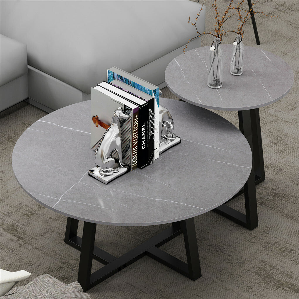 Set of 2 Grey Sintered Stone Tables V767-JJ-XZ169-V1