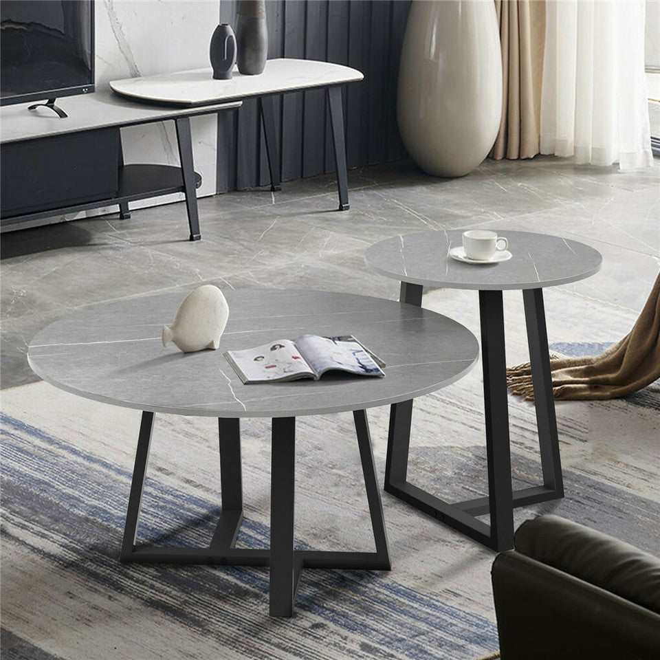 Set of 2 Grey Sintered Stone Tables V767-JJ-XZ169-V1