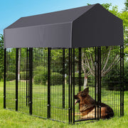 Large Jumbo Outdoor Dog Kennel Heavy Duty Pet Playpen Pre-galvanized Animal Cage Fence V767-JJ-XZ171-L-V1