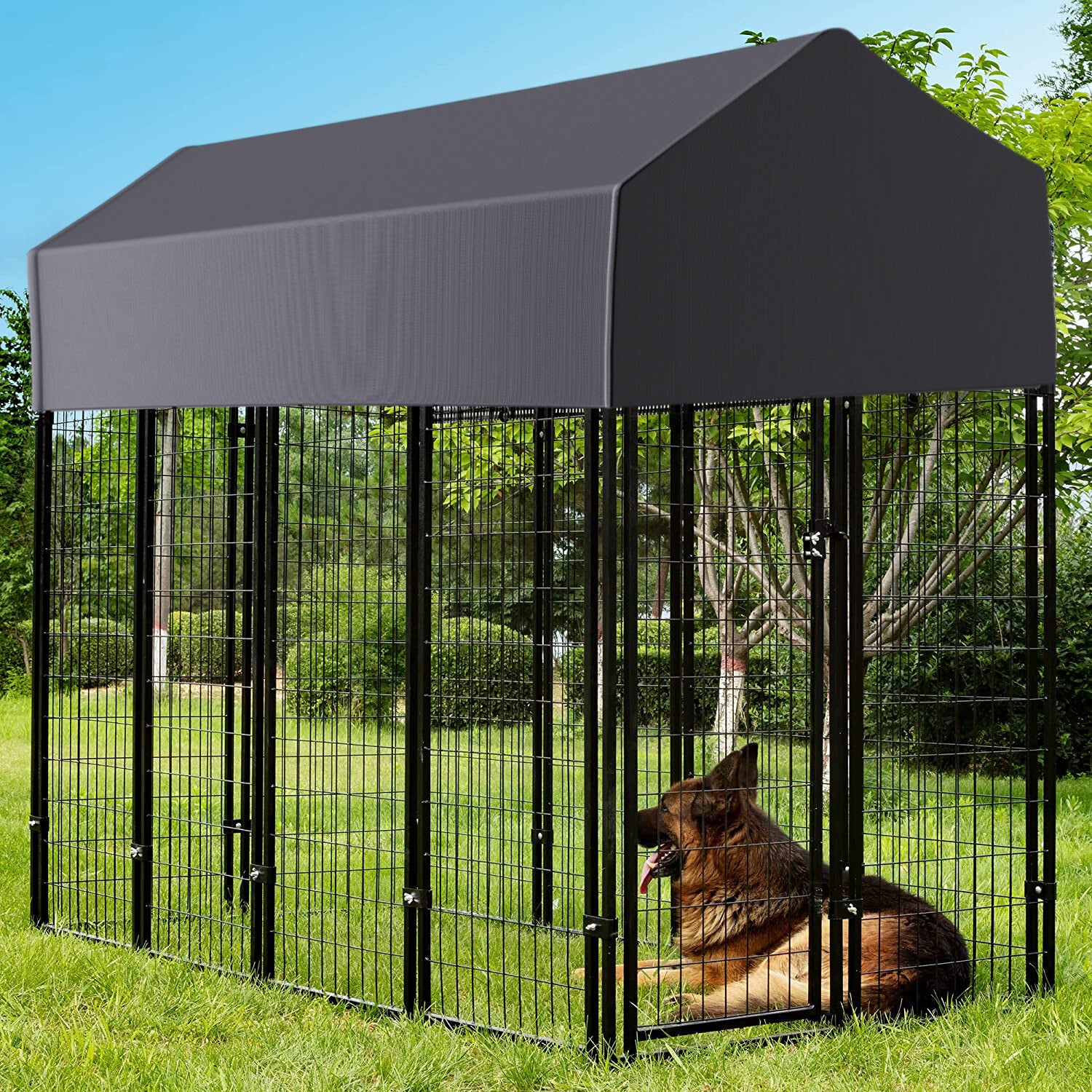 Large Jumbo Outdoor Dog Kennel Heavy Duty Pet Playpen Pre-galvanized Animal Cage Fence V767-JJ-XZ171-L-V1