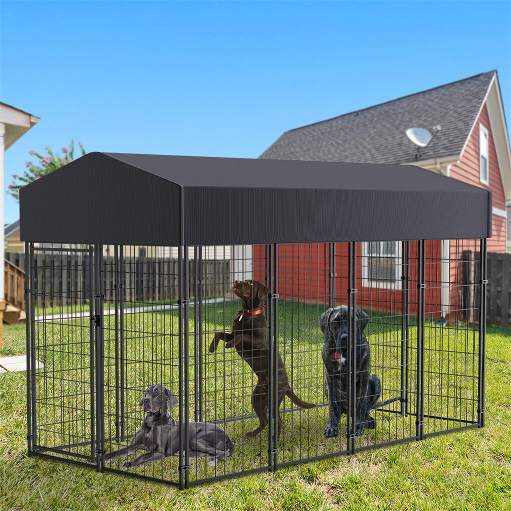 Large Jumbo Outdoor Dog Kennel Heavy Duty Pet Playpen Pre-galvanized Animal Cage Fence V767-JJ-XZ171-L-V1