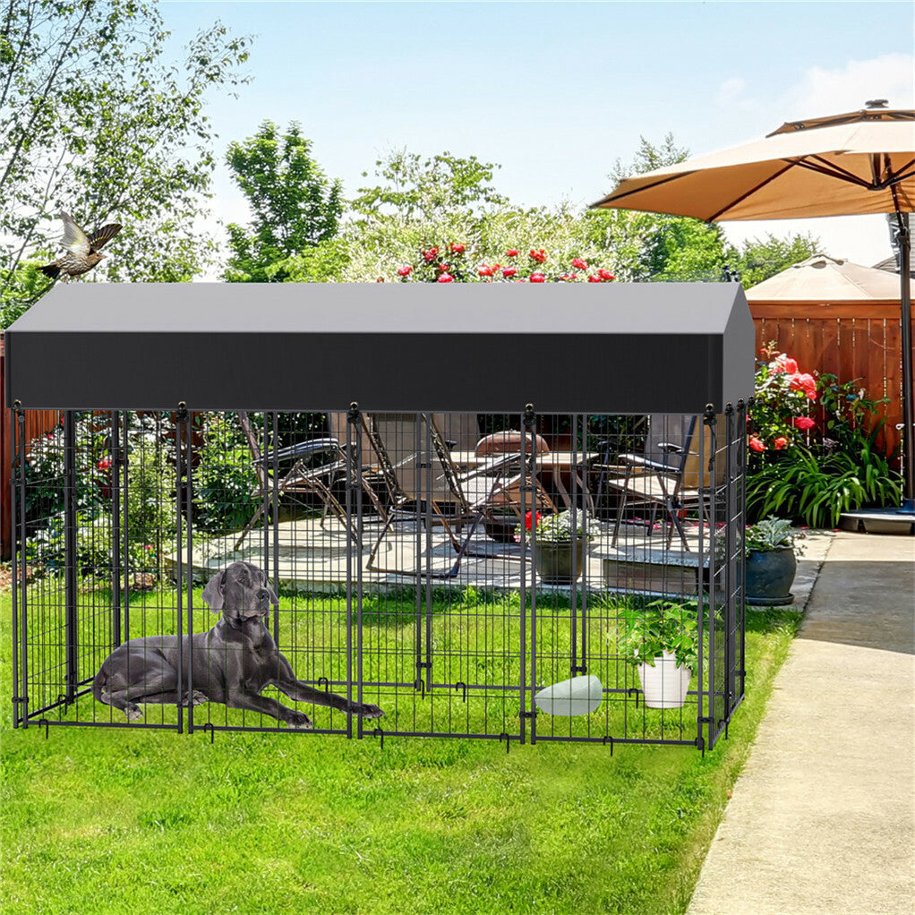Large Jumbo Outdoor Dog Kennel Heavy Duty Pet Playpen Pre-galvanized Animal Cage Fence V767-JJ-XZ171-L-V1