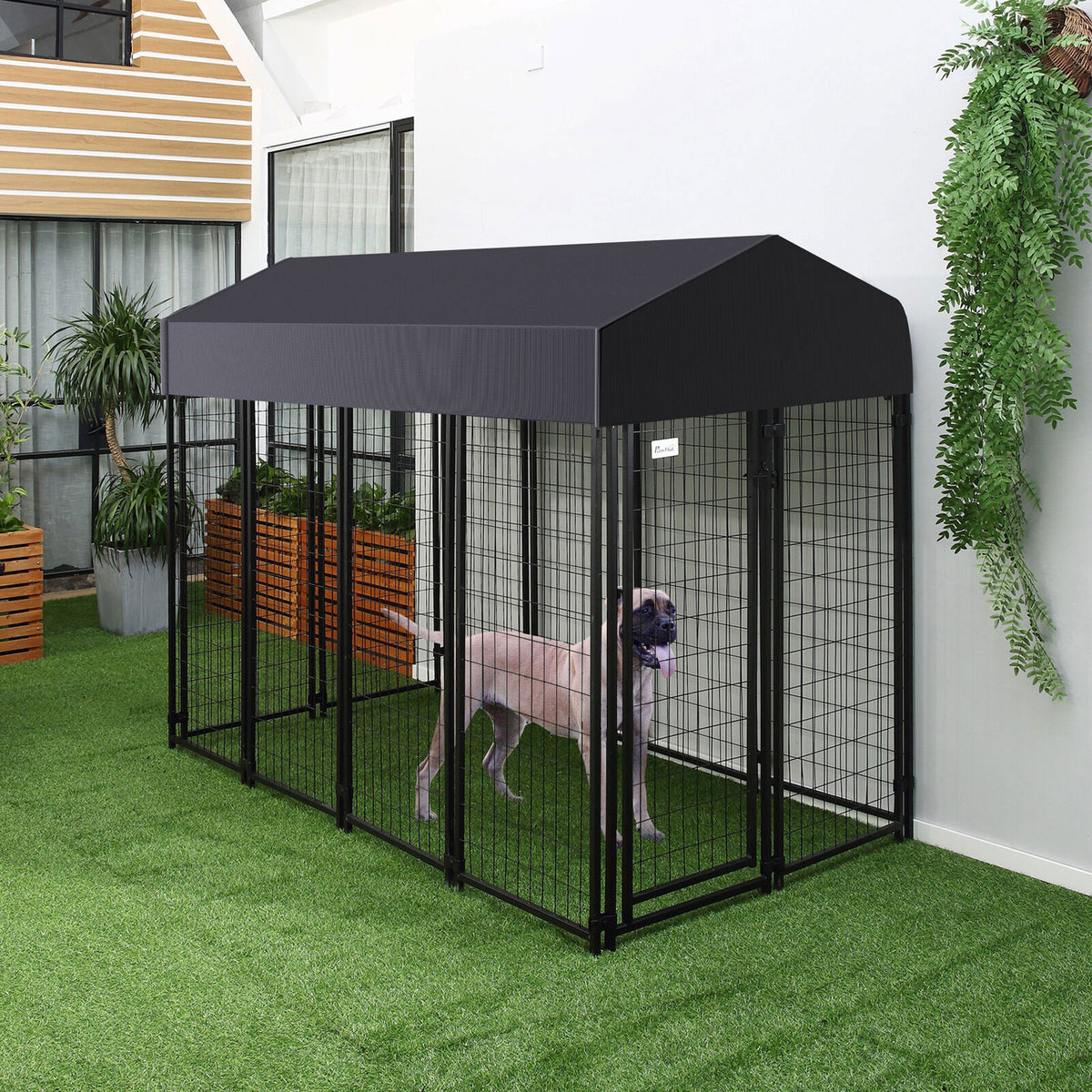Large Jumbo Outdoor Dog Kennel Heavy Duty Pet Playpen Pre-galvanized Animal Cage Fence V767-JJ-XZ171-L-V1