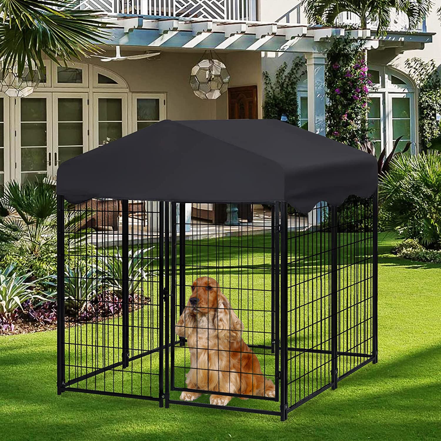 Dog Playpen House Heavy Duty Large Outdoor Dog Kennel Anti-rust Metal Pet Crate V767-JJ-XZ171-XS-V1