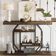 4-Tier Large Vintage Console Table Ultra Long Entryway Sofa Storage Table Hallwa V767-JJ-XZ1717