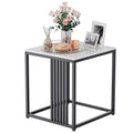 Luxury square side table marble stone-Black frame V767-JJ-XZ178-BK