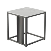 Luxury square side table marble stone-Black frame V767-JJ-XZ178-BK