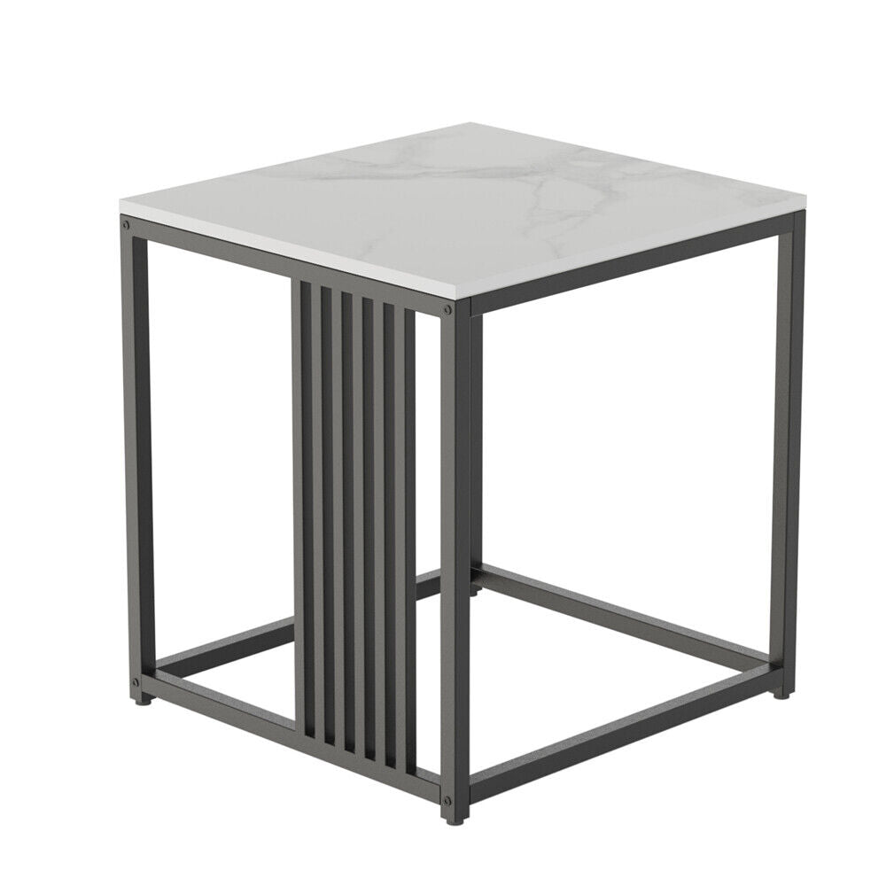 Luxury square side table marble stone-Black frame V767-JJ-XZ178-BK