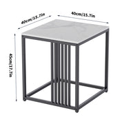 Luxury square side table marble stone-Black frame V767-JJ-XZ178-BK