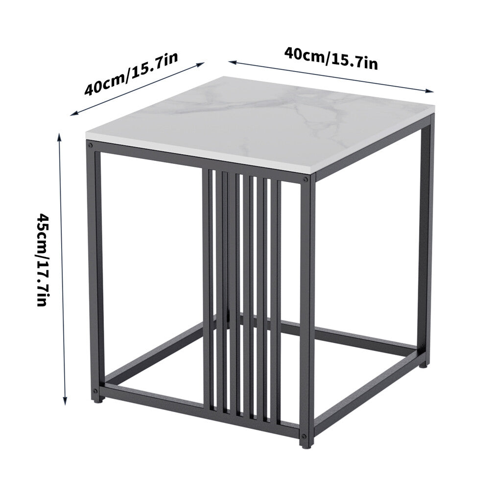 Luxury square side table marble stone-Black frame V767-JJ-XZ178-BK