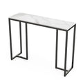 Modern Heavy Real Stone Console Table Hallway Entryway Table Metal Narrow Desk V767-JJ-XZ181-BLB