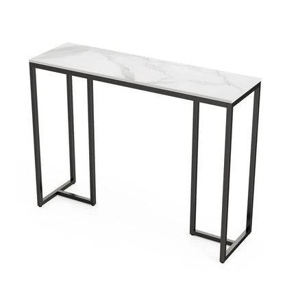 Modern Heavy Real Stone Console Table Hallway Entryway Table Metal Narrow Desk V767-JJ-XZ181-BLB