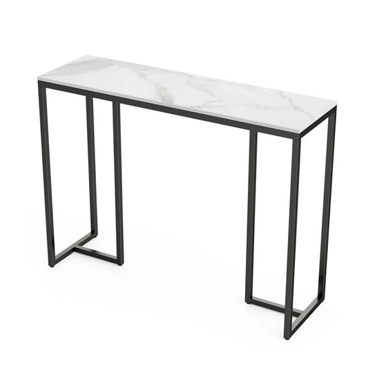 Modern Heavy Real Stone Console Table Hallway Entryway Table Metal Narrow Desk V767-JJ-XZ181-BLB