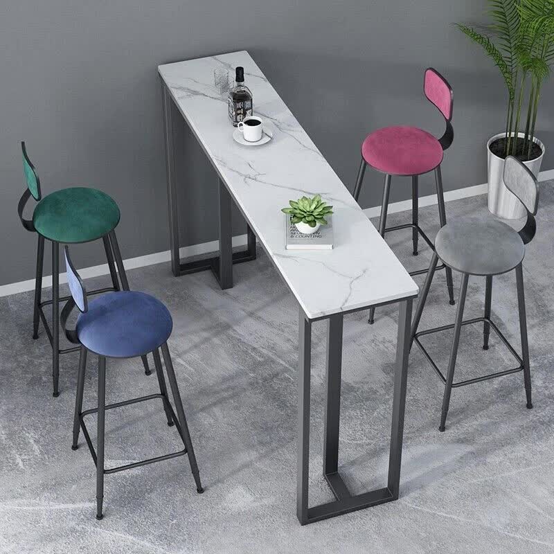 Modern Heavy Real Stone Console Table Hallway Entryway Table Metal Narrow Desk V767-JJ-XZ181-BLB