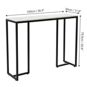 Modern Heavy Real Stone Console Table Hallway Entryway Table Metal Narrow Desk V767-JJ-XZ181-BLB