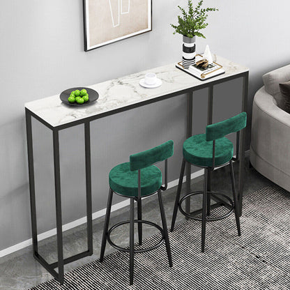 Exquisite Water Ripple Marble Console Table Bar Table w Thicken Stable Metal Leg V767-JJ-XZ181-XNE